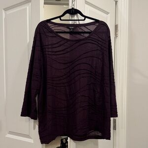 Simply Vera Vera Wang Plum Wave Long Sleeve Top